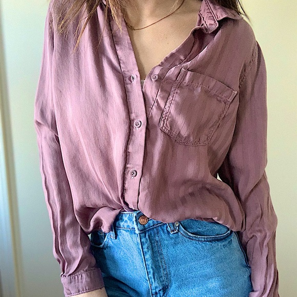 Cloth & Stone Purple Button up Anthropology - Picture 2 of 15